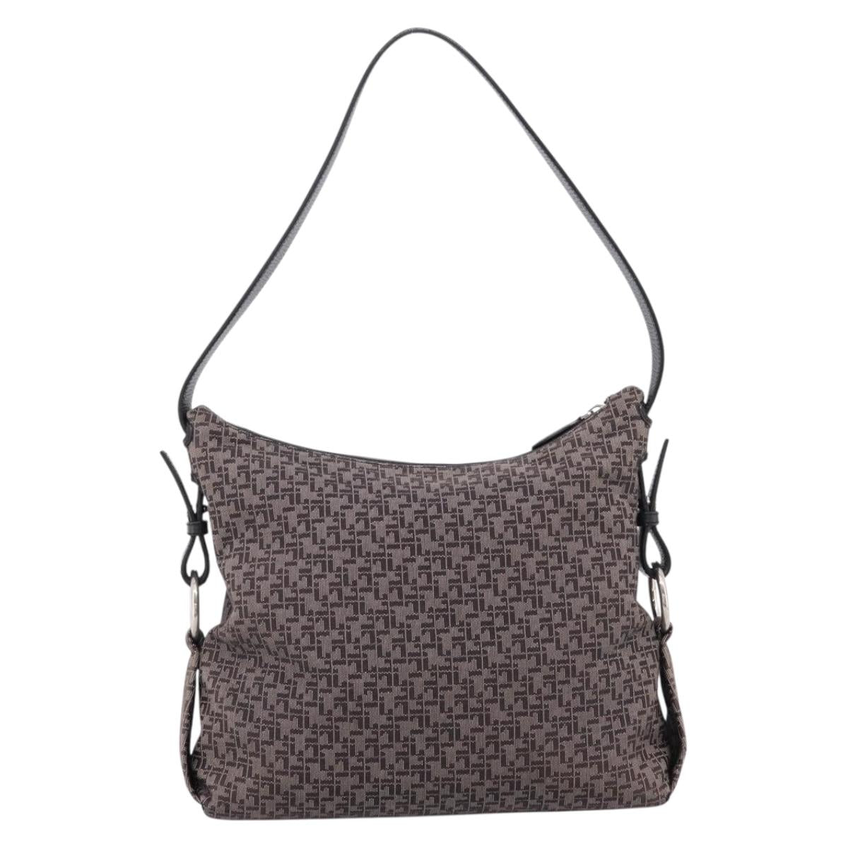 LOEWE Shoulder Bag Canvas Gray Silver Auth bs37666A