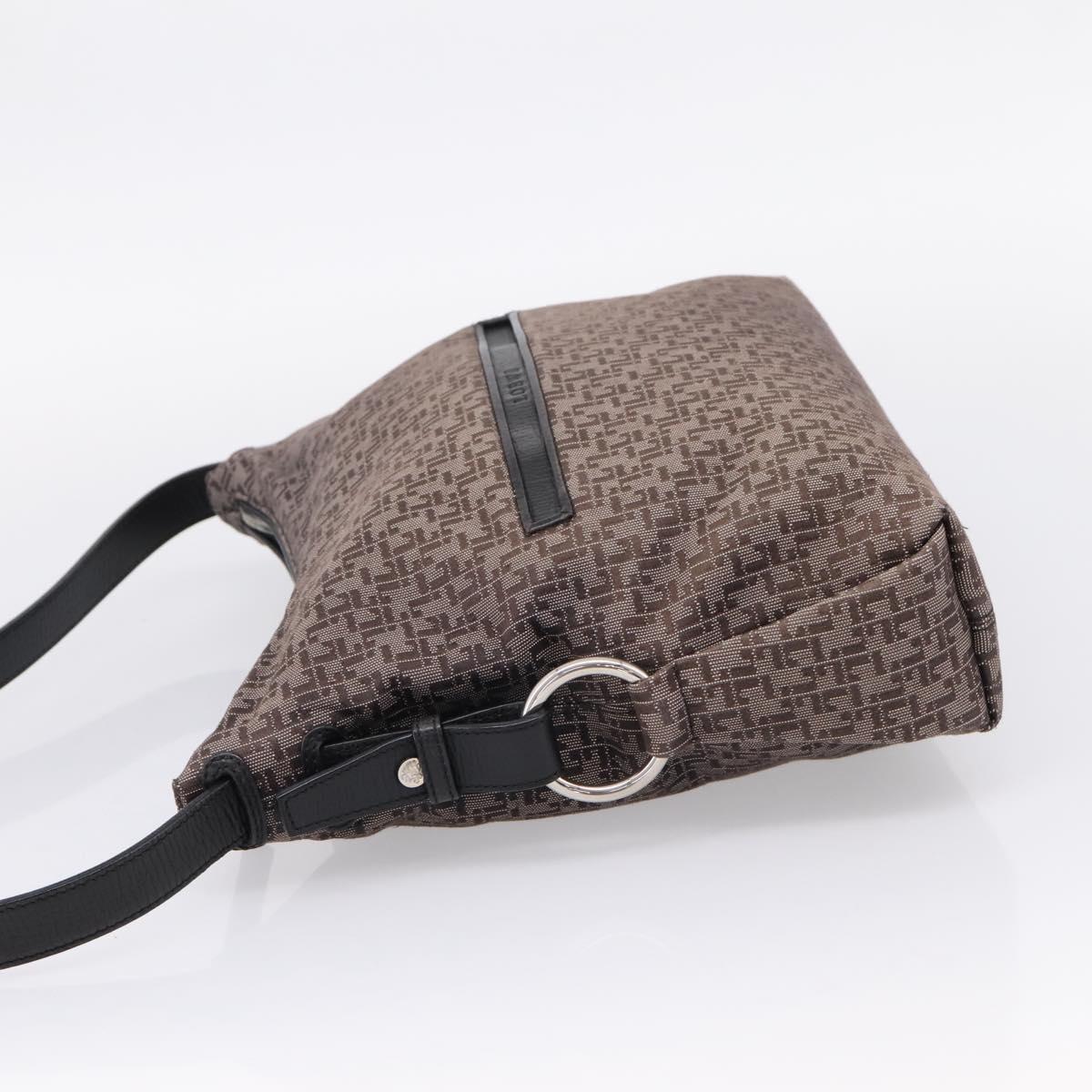 LOEWE Shoulder Bag Canvas Gray Silver Auth bs37666A