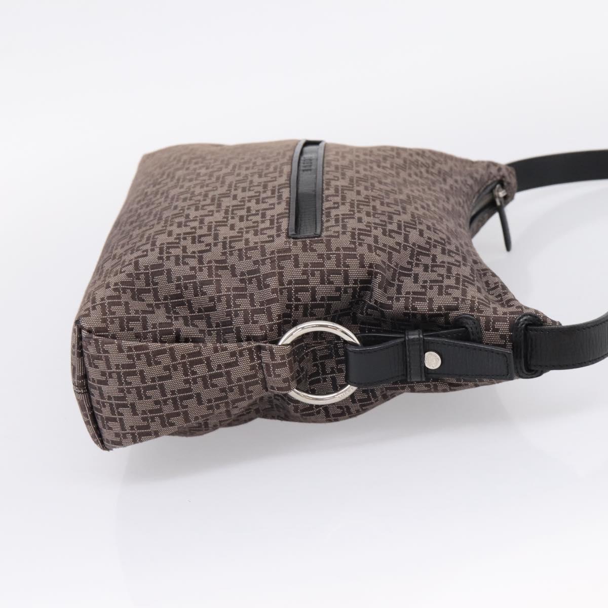 LOEWE Shoulder Bag Canvas Gray Silver Auth bs37666A