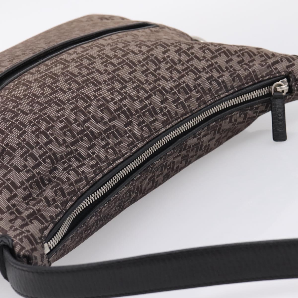 LOEWE Shoulder Bag Canvas Gray Silver Auth bs37666A