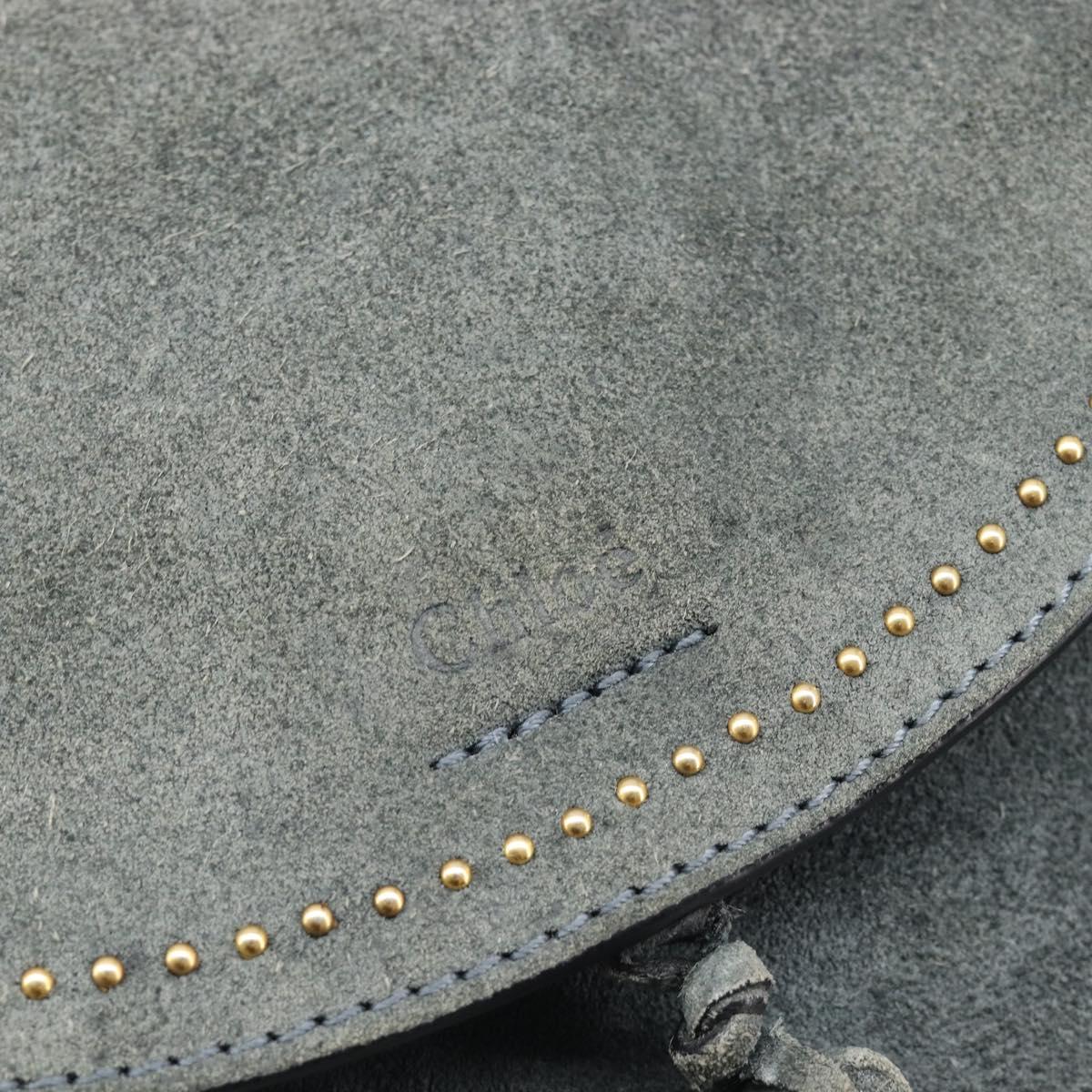 Chloe Hudson Shoulder Bag Leather Black Gold Auth bs37667A