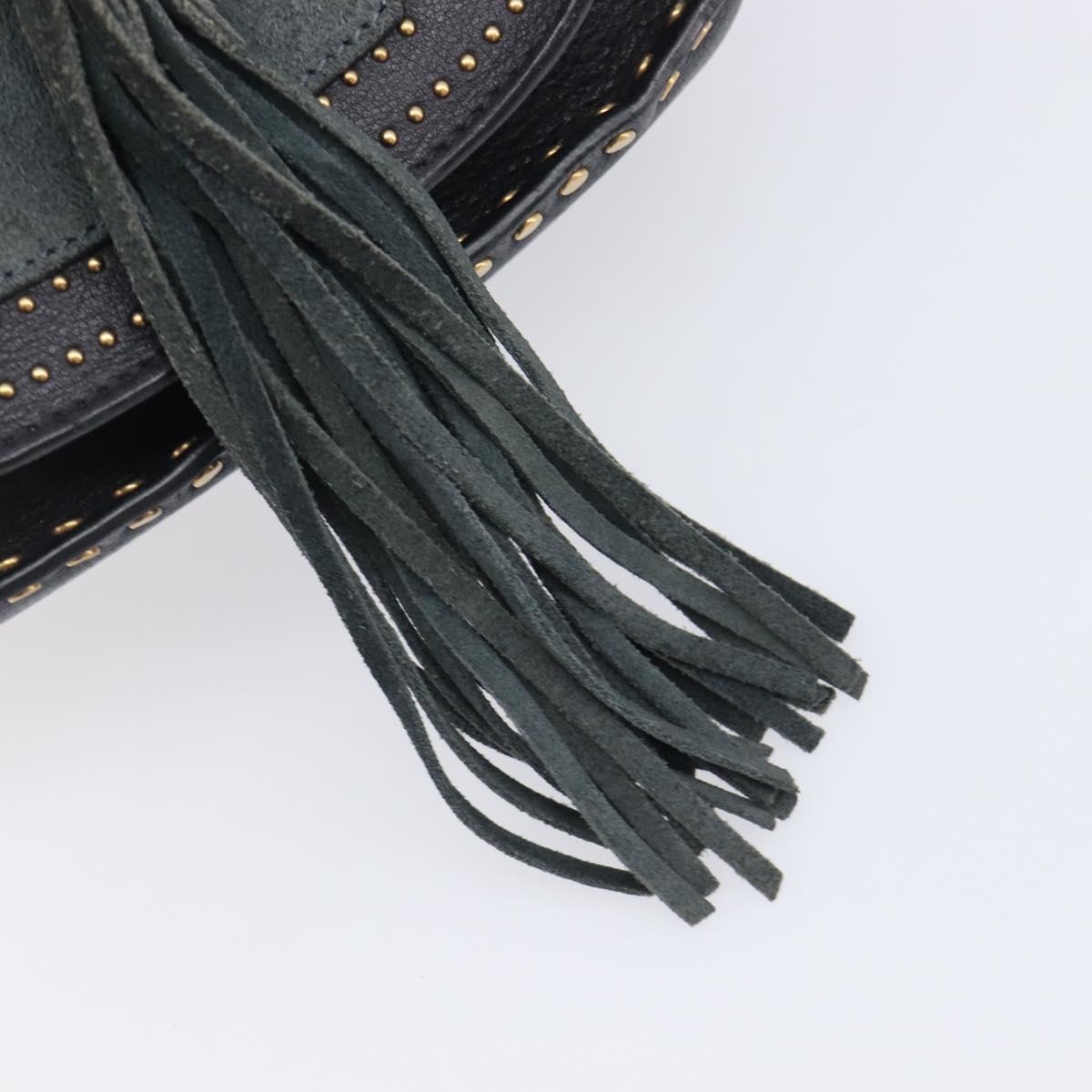 Chloe Hudson Shoulder Bag Leather Black Gold Auth bs37667A
