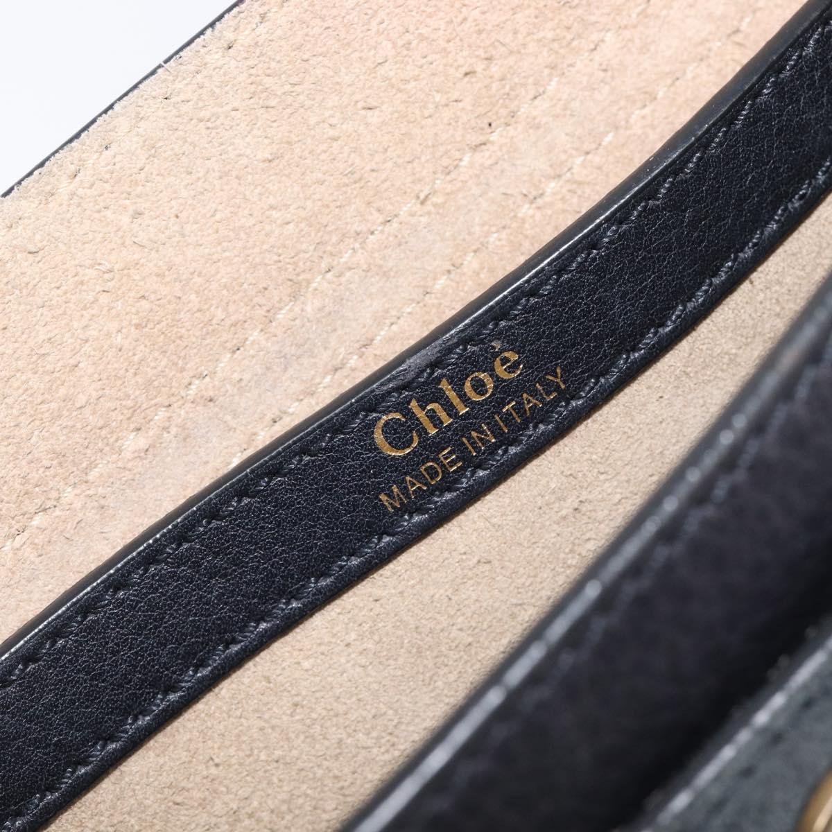 Chloe Hudson Shoulder Bag Leather Black Gold Auth bs37667A