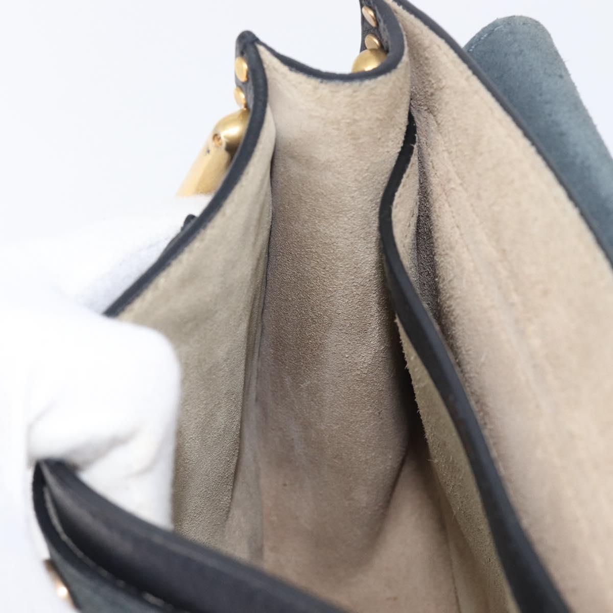 Chloe Hudson Shoulder Bag Leather Black Gold Auth bs37667A
