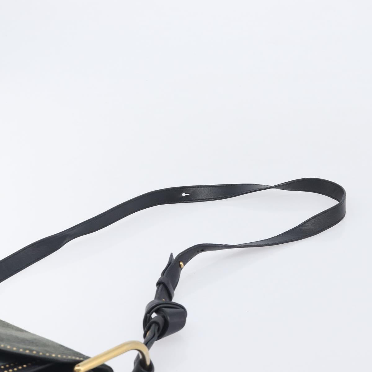 Chloe Hudson Shoulder Bag Leather Black Gold Auth bs37667A