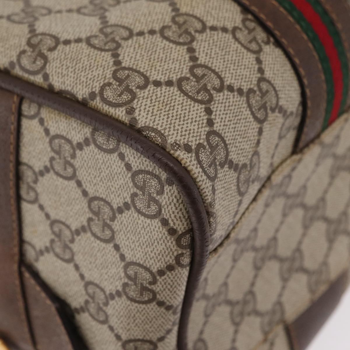 GUCCI GG Supreme Web Sherry Line Bag PVC Beige Gold 002 069 0696 Auth bs37679
