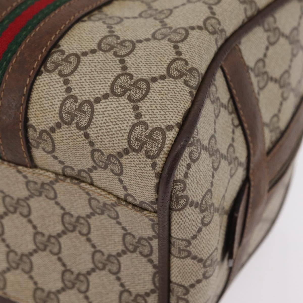 GUCCI GG Supreme Web Sherry Line Bag PVC Beige Gold 002 069 0696 Auth bs37679