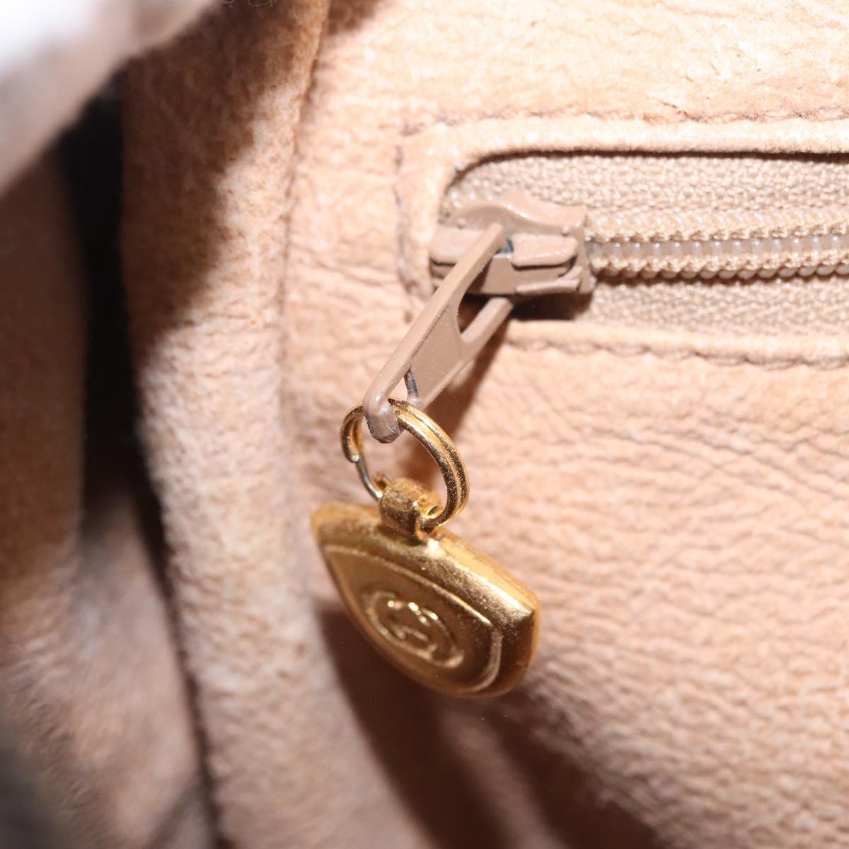 GUCCI GG Supreme Web Sherry Line Bag PVC Beige Gold 002 069 0696 Auth bs37679