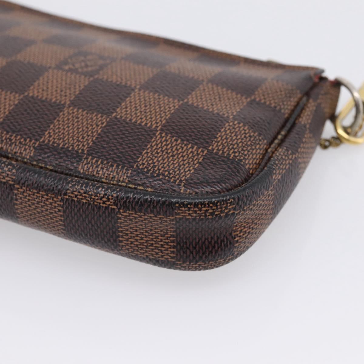 LOUIS VUITTON Damier Ebene T&B Mini Pochette Accessoires N58011 LV Auth bs37681