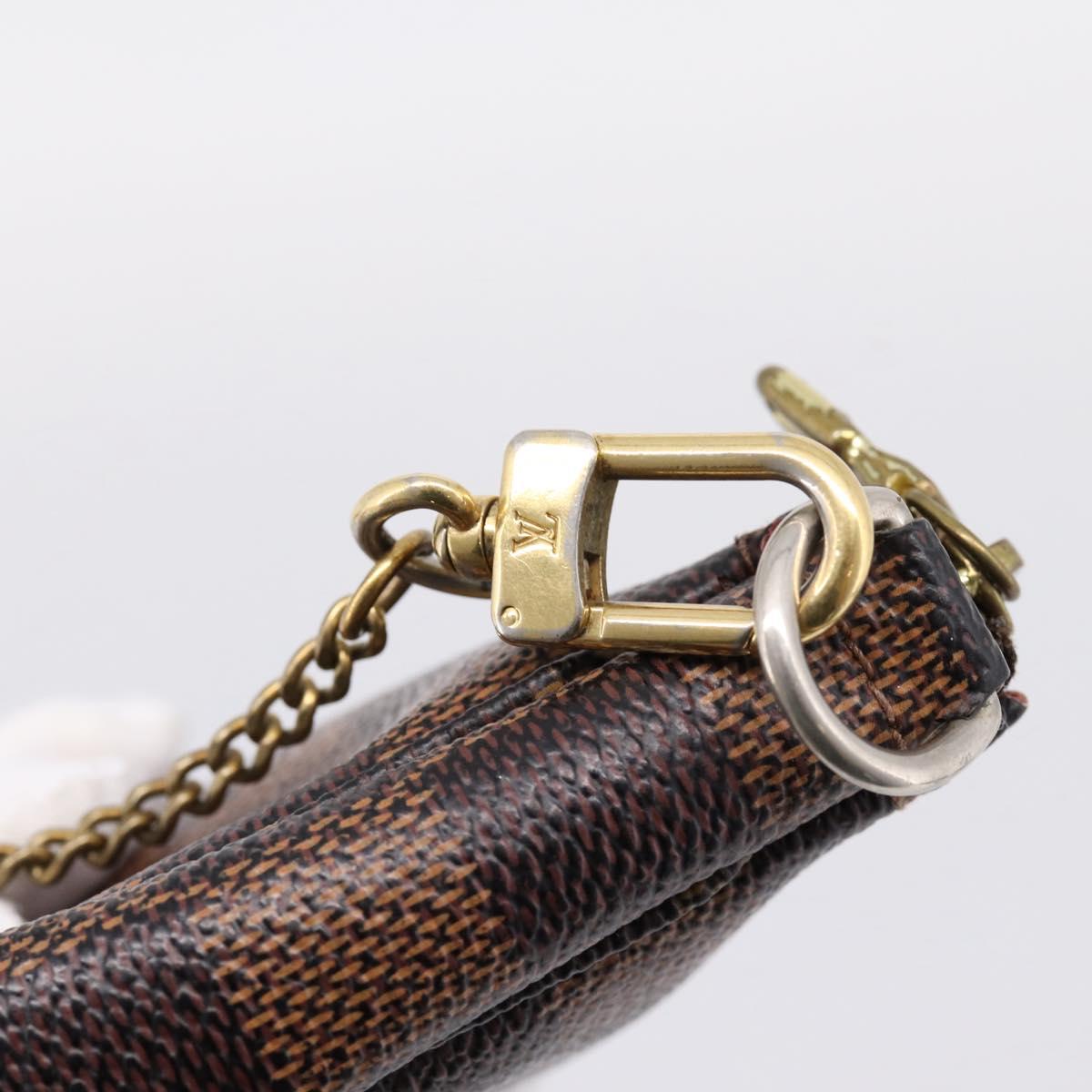 LOUIS VUITTON Damier Ebene T&B Mini Pochette Accessoires N58011 LV Auth bs37681