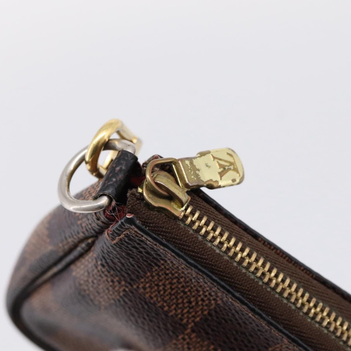 LOUIS VUITTON Damier Ebene T&B Mini Pochette Accessoires N58011 LV Auth bs37681