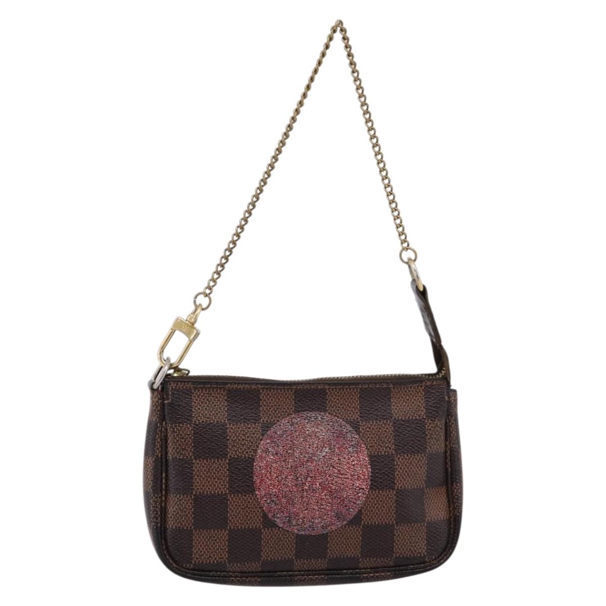 LOUIS VUITTON Damier Ebene T&B Mini Pochette Accessoires N58011 LV Auth bs37681