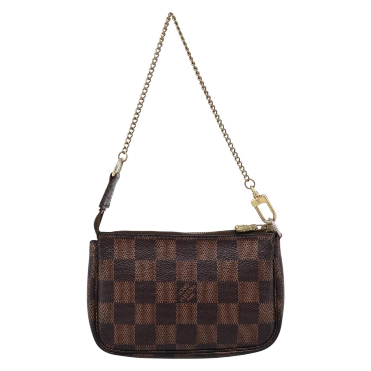 LOUIS VUITTON Damier Ebene T&B Mini Pochette Accessoires N58011 LV Auth bs37681