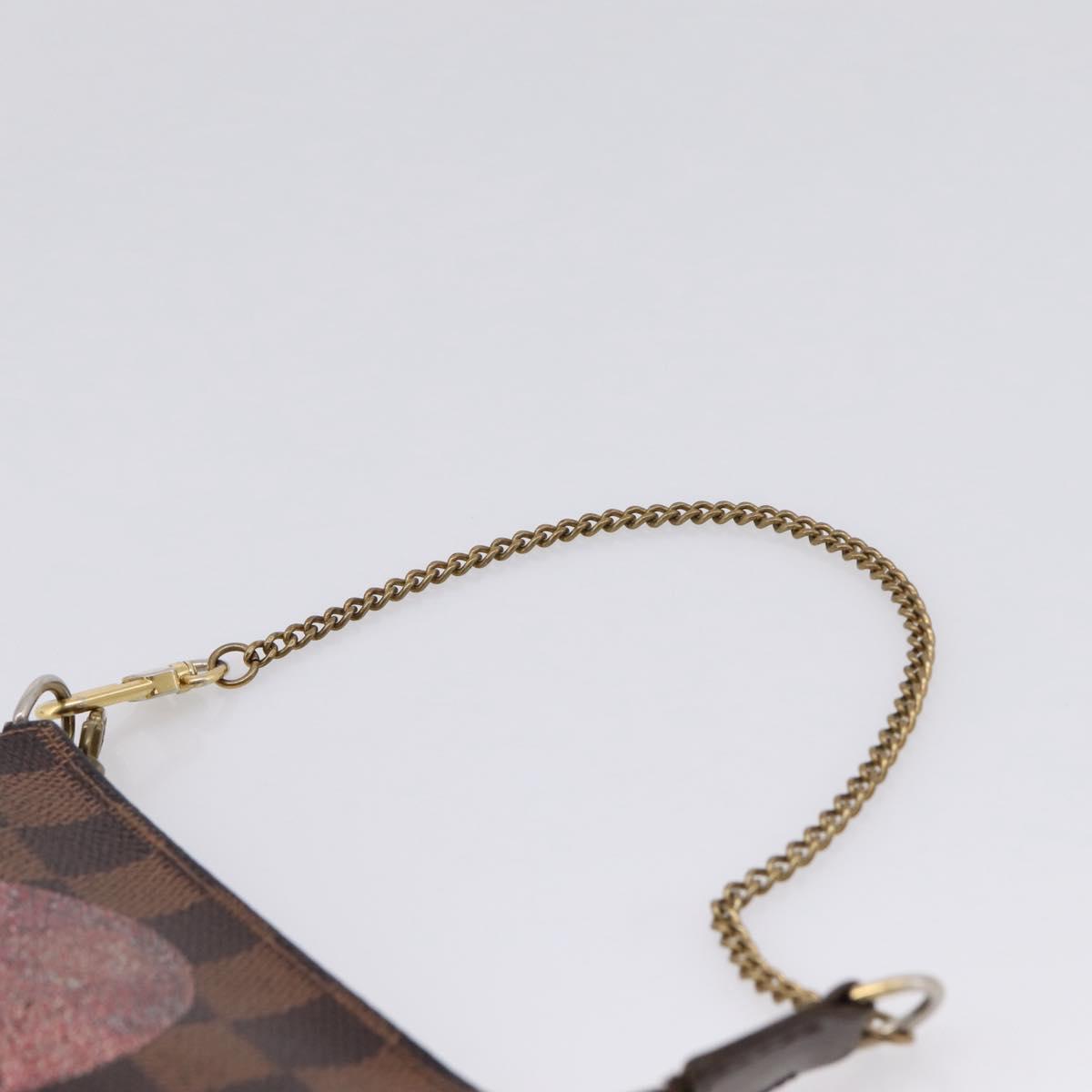 LOUIS VUITTON Damier Ebene T&B Mini Pochette Accessoires N58011 LV Auth bs37681