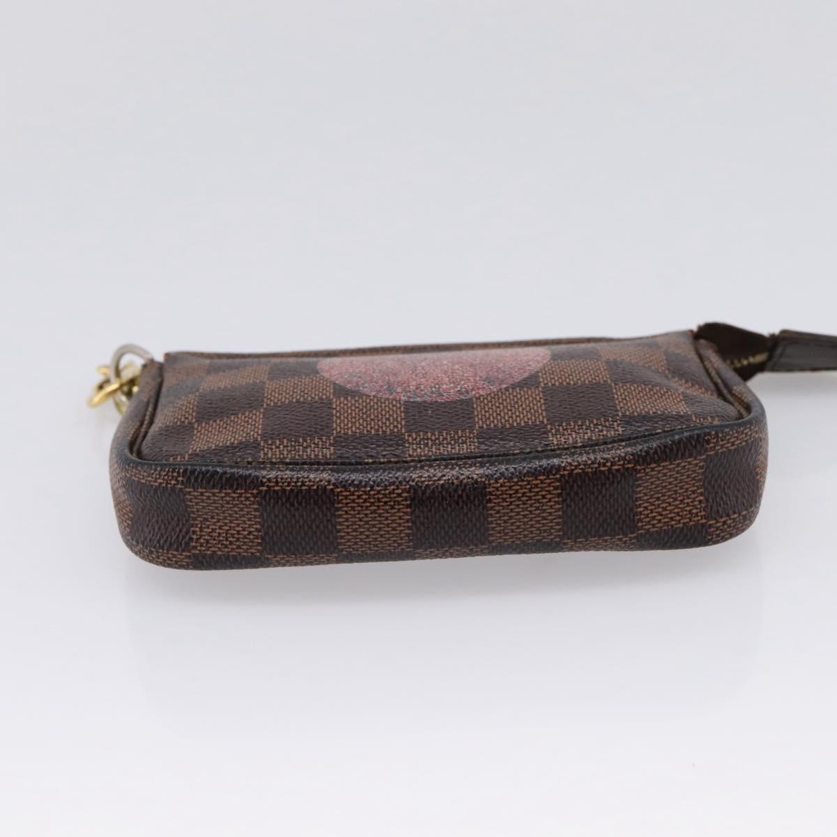 LOUIS VUITTON Damier Ebene T&B Mini Pochette Accessoires N58011 LV Auth bs37681