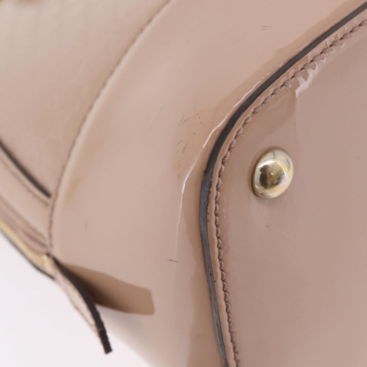 GUCCI Micro GG Canvas Hand Bag Patent leather 2way Pink Gold 309617 Auth bs37686