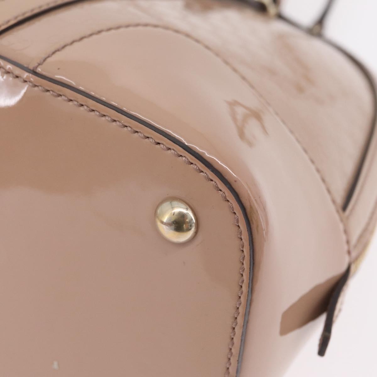 GUCCI Micro GG Canvas Hand Bag Patent leather 2way Pink Gold 309617 Auth bs37686