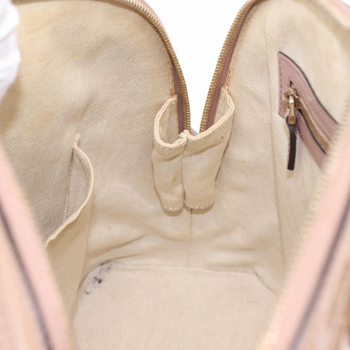 GUCCI Micro GG Canvas Hand Bag Patent leather 2way Pink Gold 309617 Auth bs37686