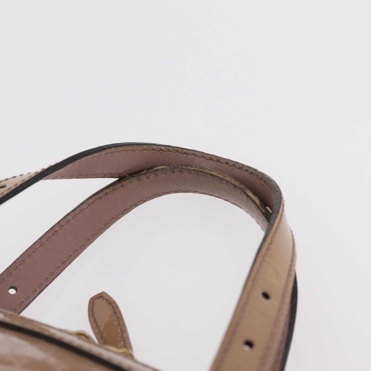 GUCCI Micro GG Canvas Hand Bag Patent leather 2way Pink Gold 309617 Auth bs37686