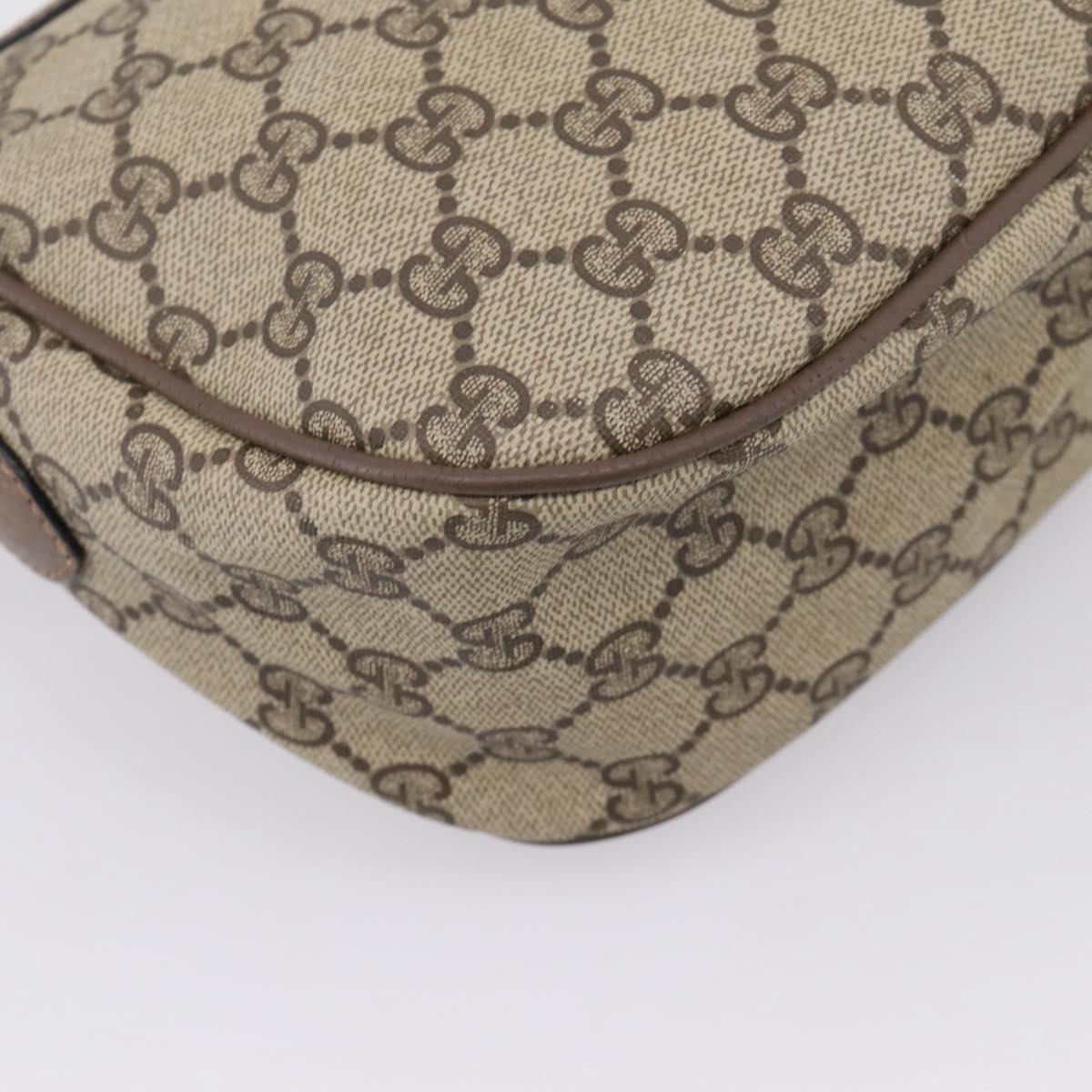 GUCCI GG Supreme Web Sherry Line Bag PVC Beige Gold 89 02 032 Auth bs37687