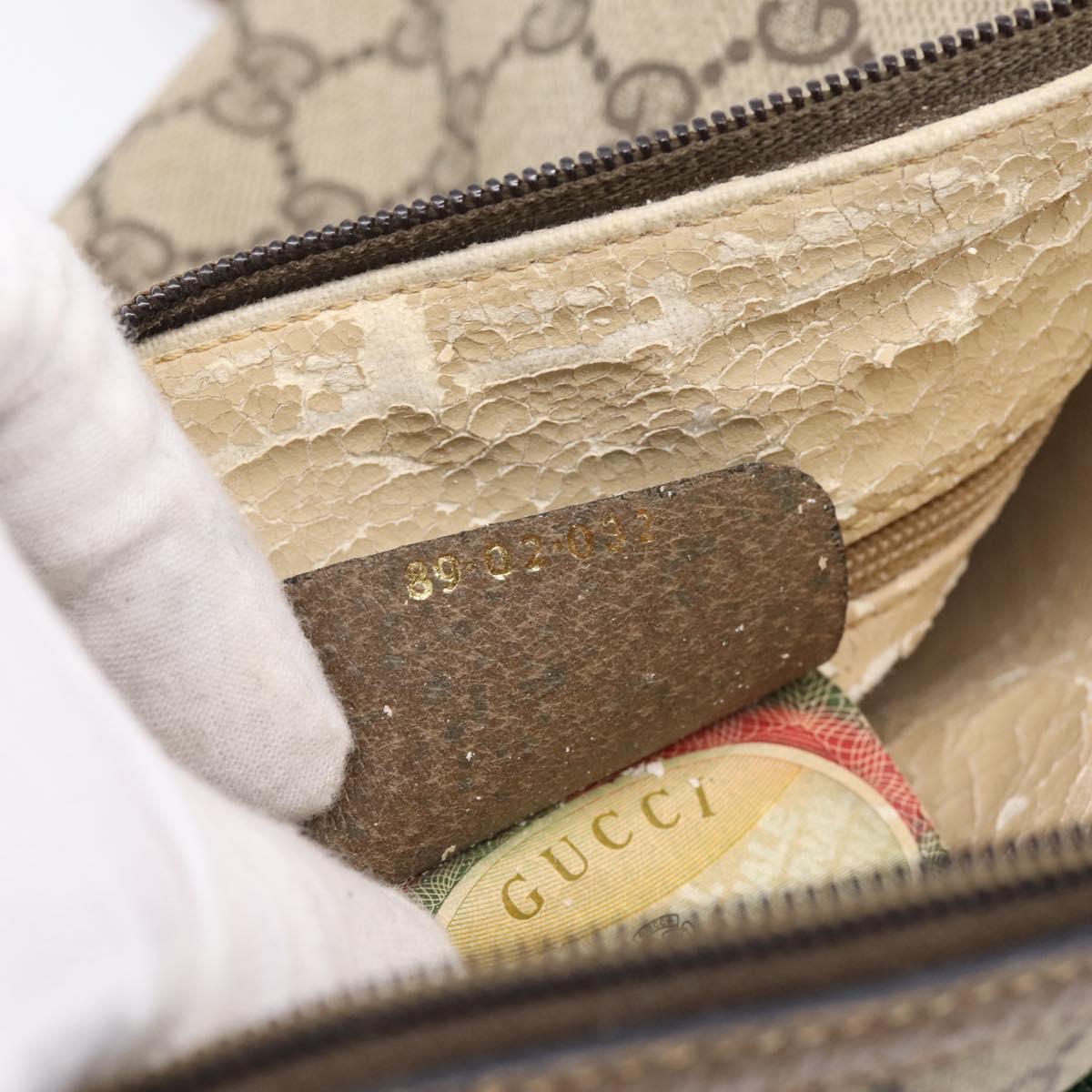 GUCCI GG Supreme Web Sherry Line Bag PVC Beige Gold 89 02 032 Auth bs37687