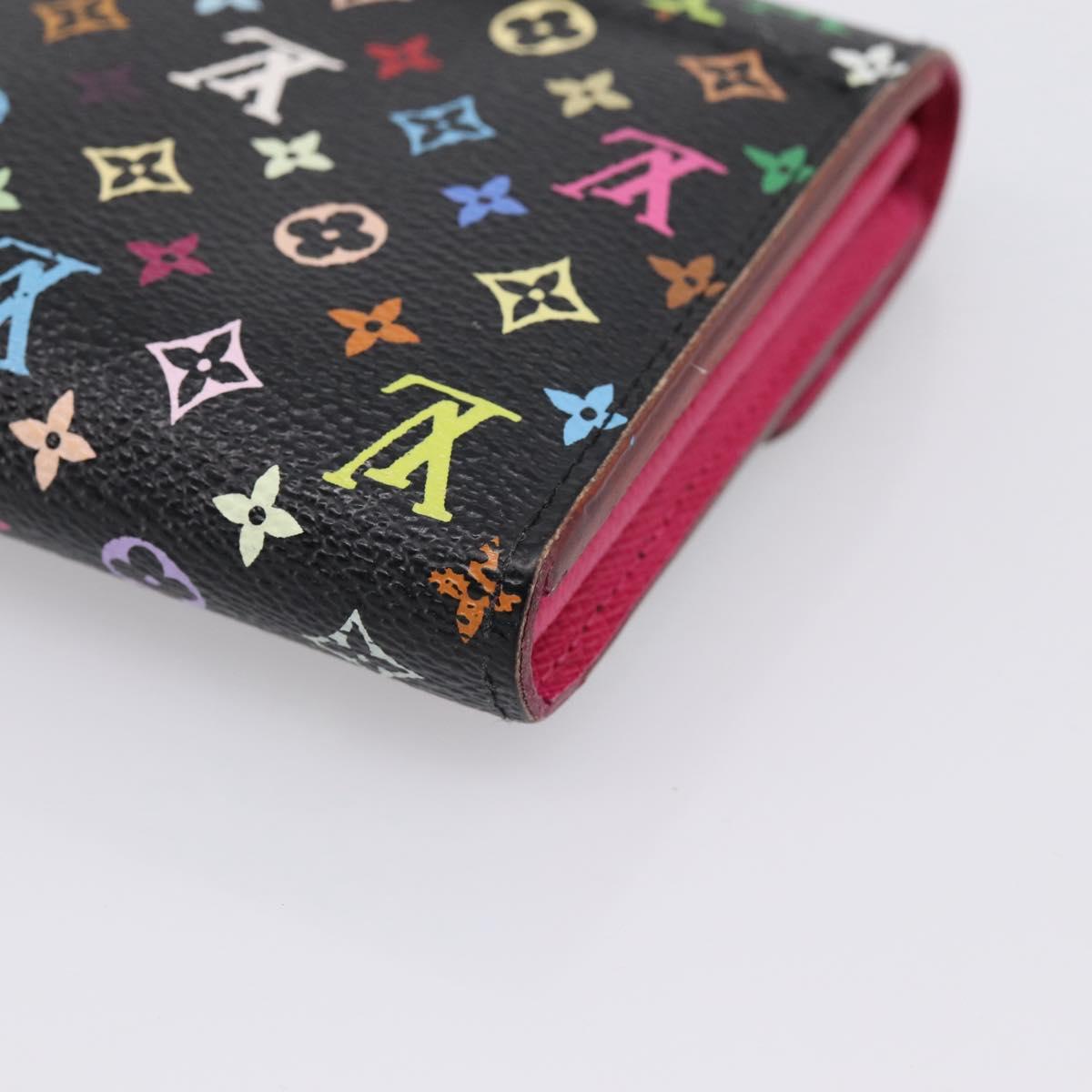 LOUIS VUITTON Monogram Multicolor Portefeiulle Sarah Black M60668 Auth bs37702