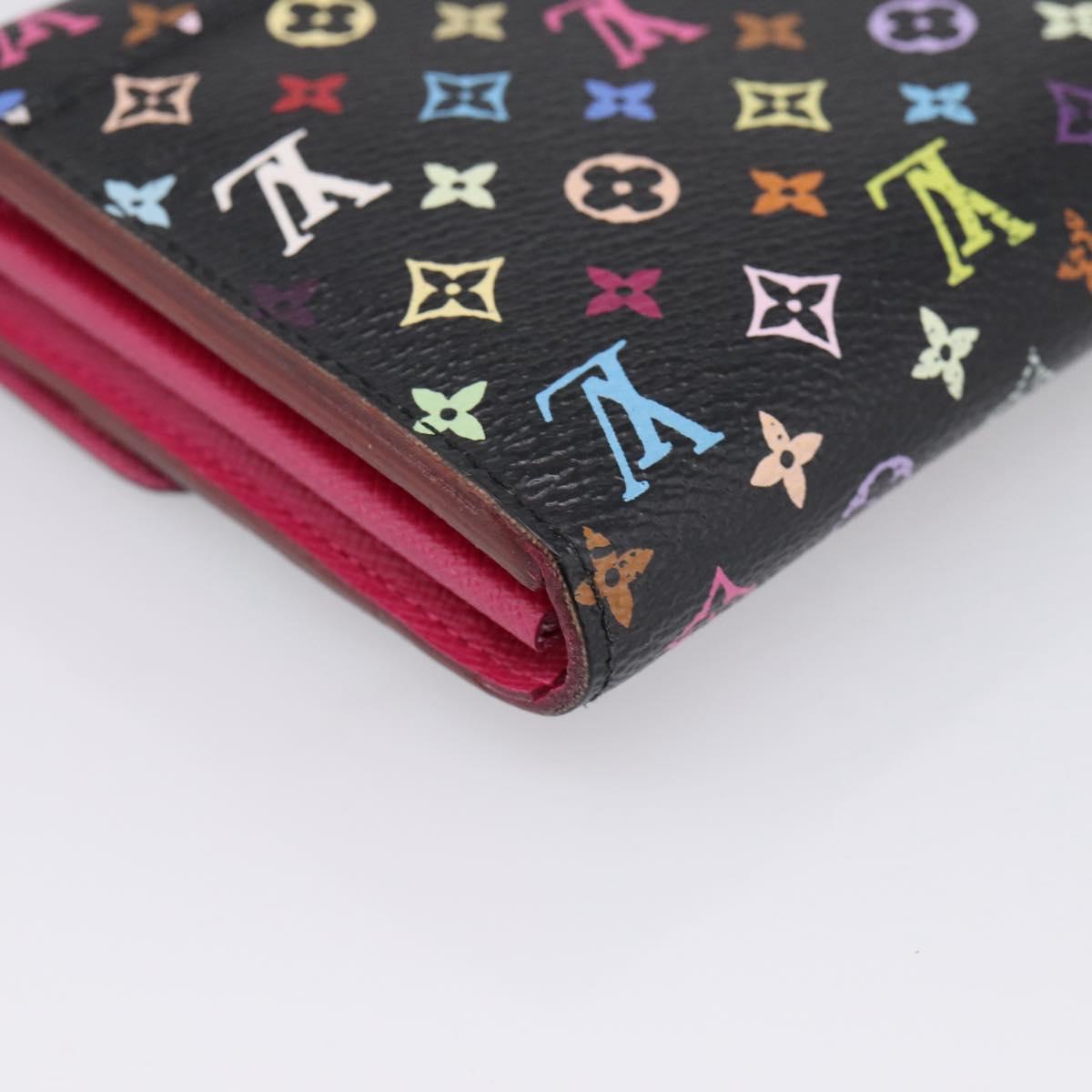 LOUIS VUITTON Monogram Multicolor Portefeiulle Sarah Black M60668 Auth bs37702