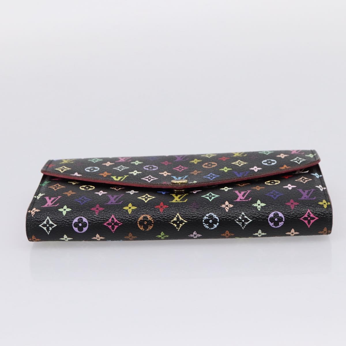 LOUIS VUITTON Monogram Multicolor Portefeiulle Sarah Black M60668 Auth bs37702