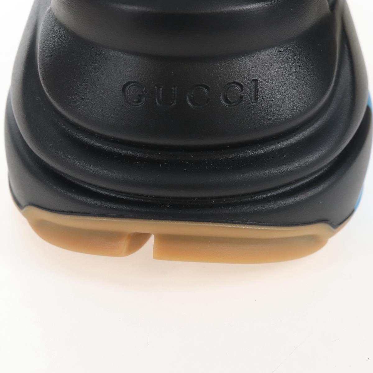 GUCCI Lighton Webprint Sneakers 5 Black Auth bs37734M