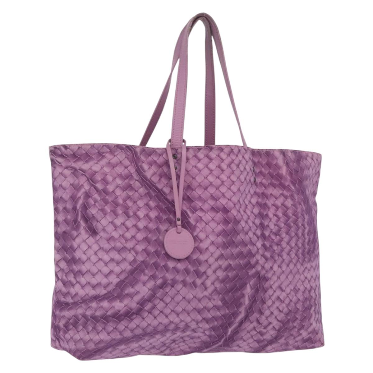 Bottega Veneta Intrecciato Illusion Tote Bag Nylon Purple Auth bs37745