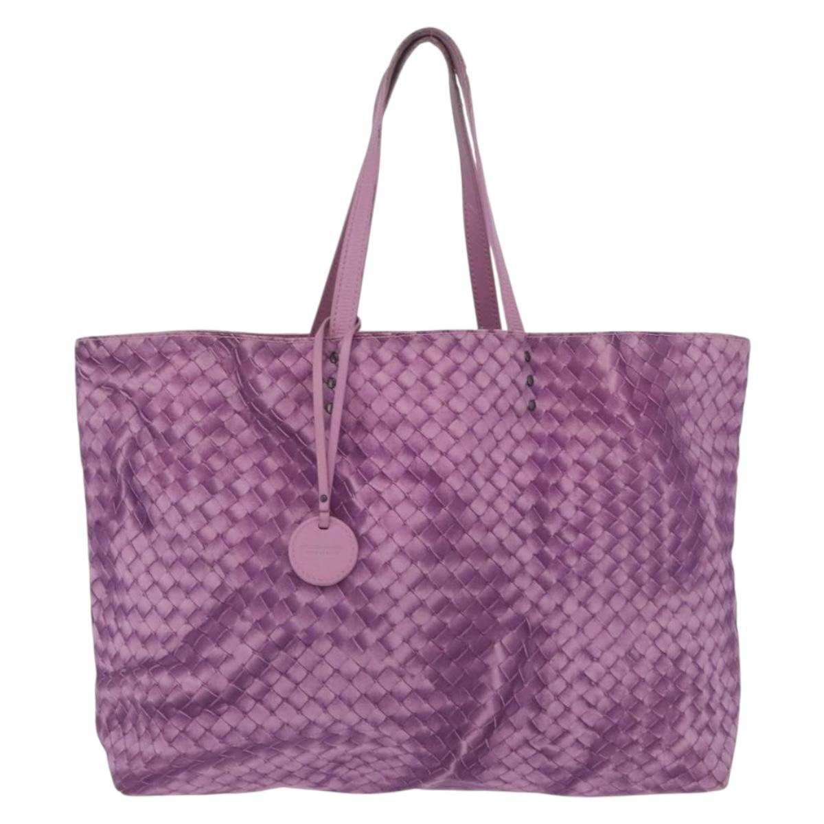 Bottega Veneta Intrecciato Illusion Tote Bag Nylon Purple Auth bs37745