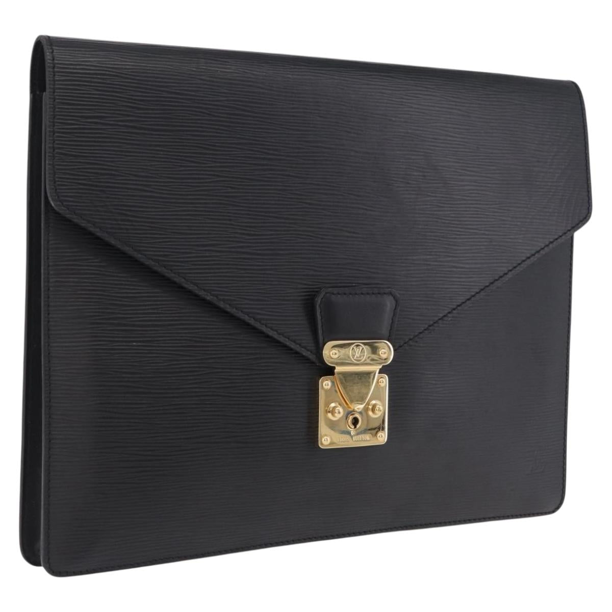 LOUIS VUITTON Epi Porte Documents Senateur Briefcase Black M54452 Auth bs37770A