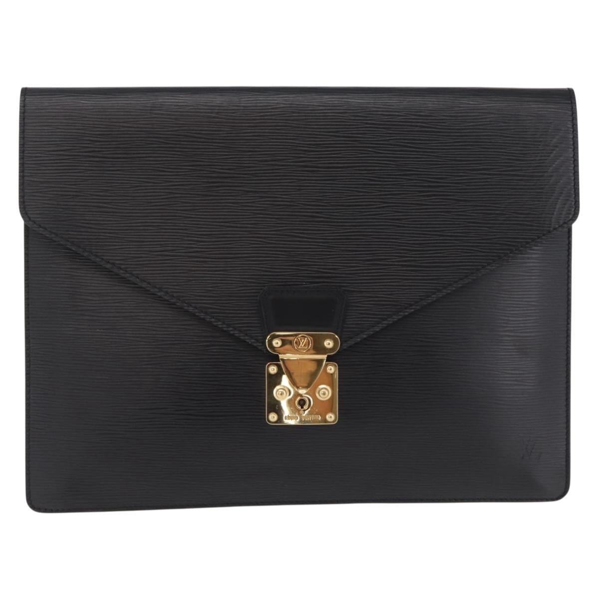 LOUIS VUITTON Epi Porte Documents Senateur Briefcase Black M54452 Auth bs37770A