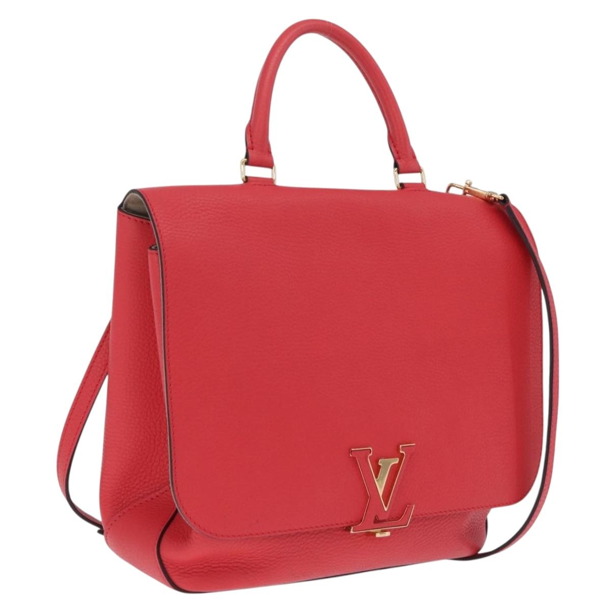 LOUIS VUITTON Parnasea Volta Hand Bag Leather Red M50287 LV Auth bs37780V