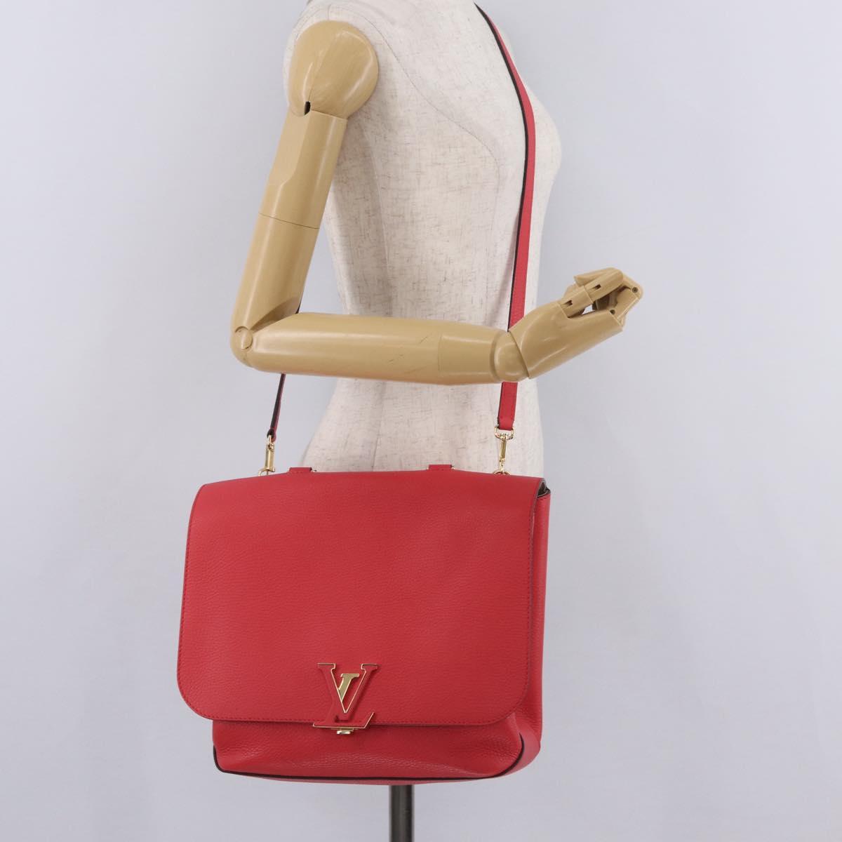 LOUIS VUITTON Parnasea Volta Hand Bag Leather Red M50287 LV Auth bs37780V