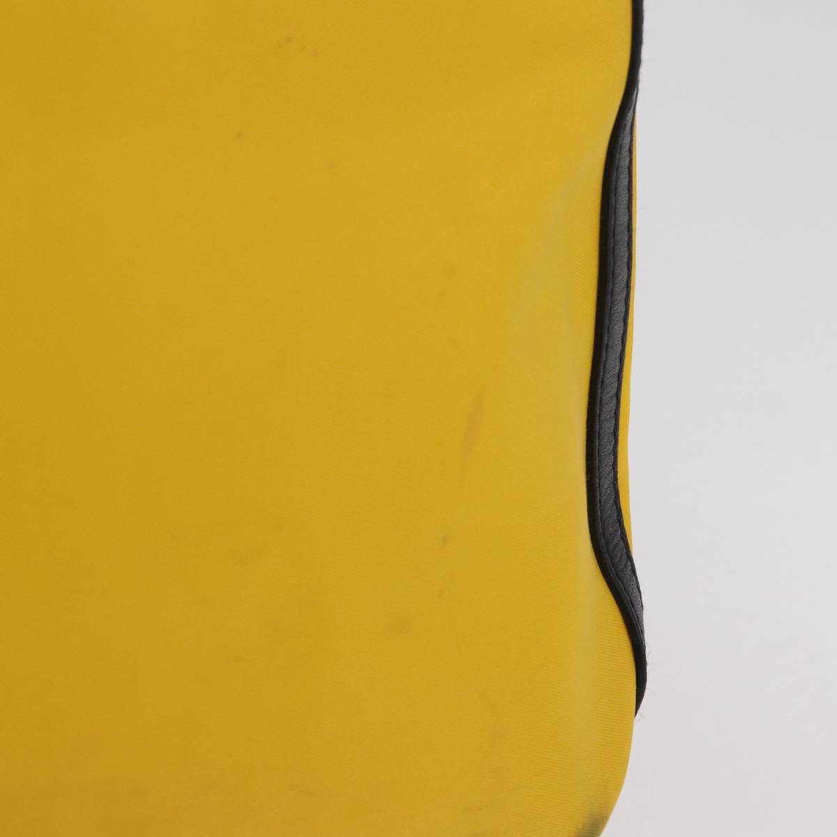 GIVENCHY Shoulder Bag Nylon Yellow Silver Auth bs37783
