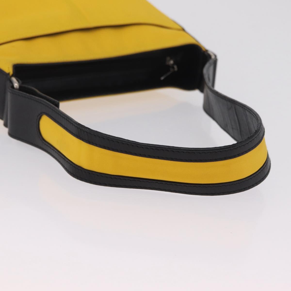GIVENCHY Shoulder Bag Nylon Yellow Silver Auth bs37783