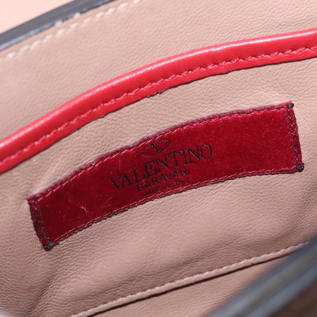 Valentino Shoulder Bag Leather Black Gold Tone Auth bs37798