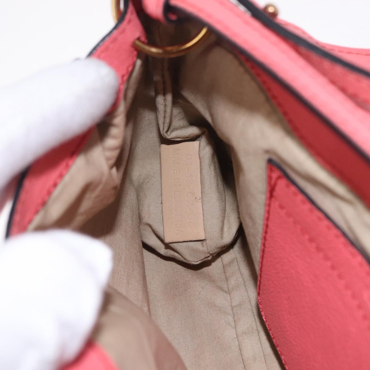 Chloe Elsie Shoulder Bag Leather Pink Gold Tone Auth bs37800