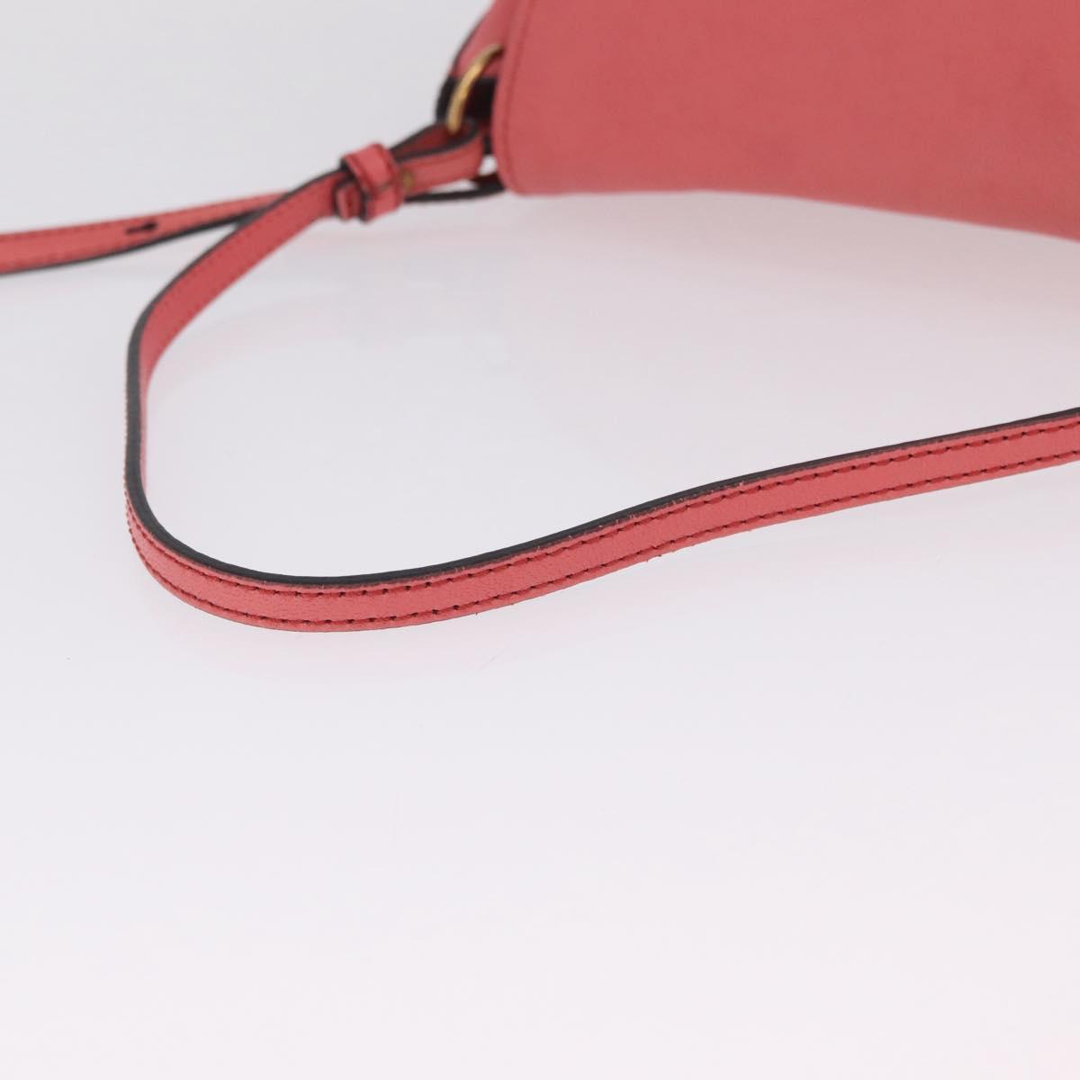 Chloe Elsie Shoulder Bag Leather Pink Gold Tone Auth bs37800