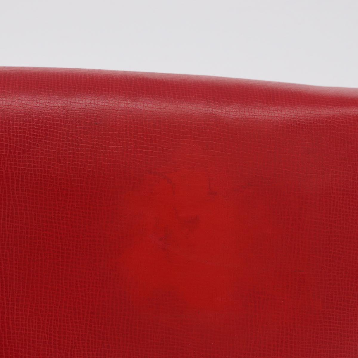 Christian Dior Shoulder Bag Leather Red Gold Tone Auth bs37803