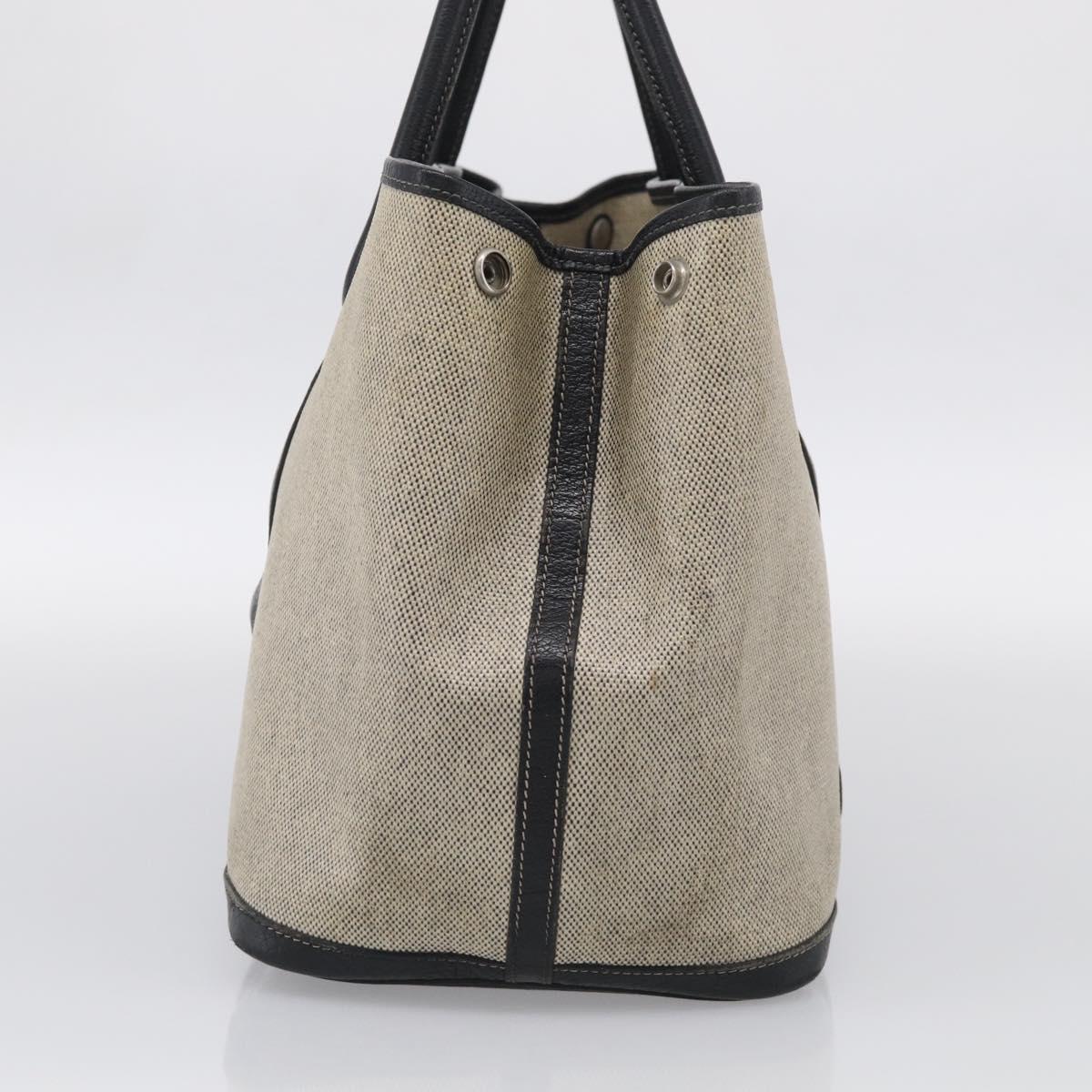 HERMES Garden Party PM Tote Bag Tower Ash Beige Silver Auth bs37823
