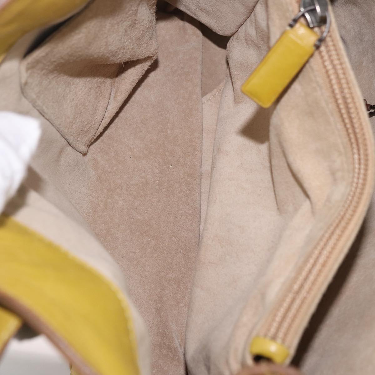 Bottega Veneta INTRECCIATO Hand Bag Leather Yellow Auth bs37824