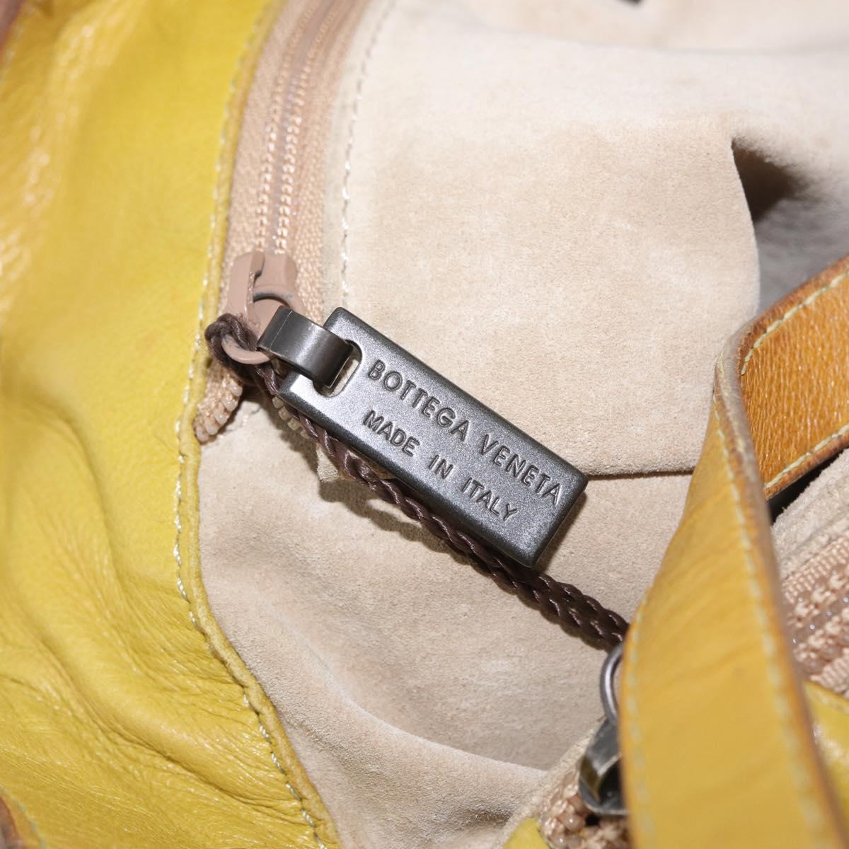 Bottega Veneta INTRECCIATO Hand Bag Leather Yellow Auth bs37824
