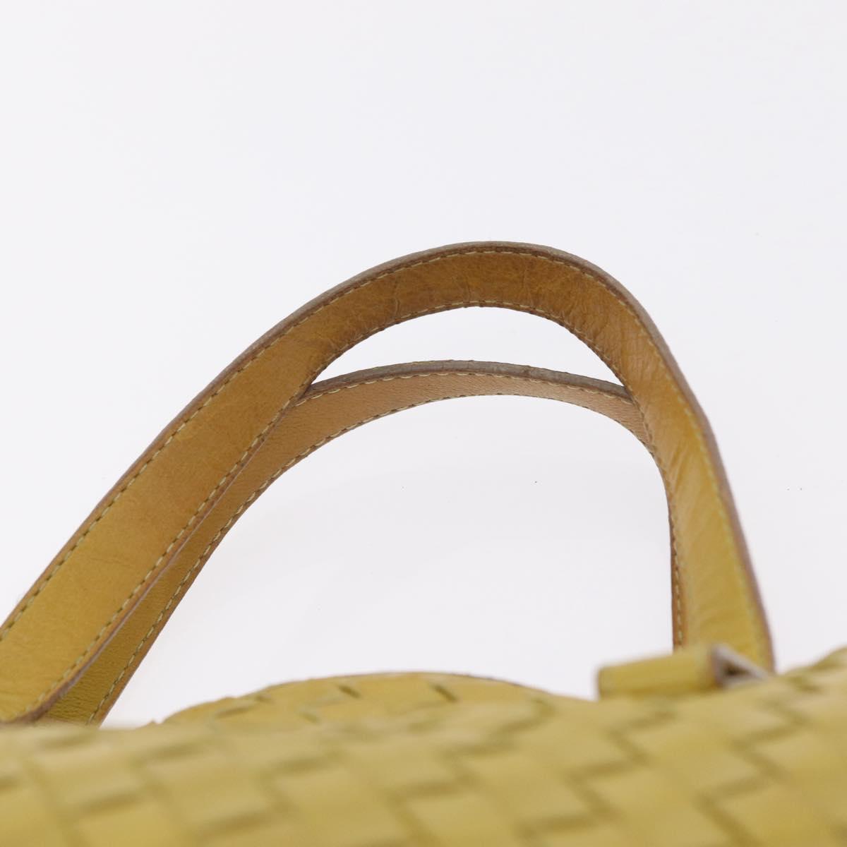 Bottega Veneta INTRECCIATO Hand Bag Leather Yellow Auth bs37824