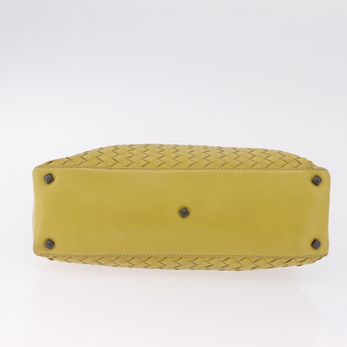 Bottega Veneta INTRECCIATO Hand Bag Leather Yellow Auth bs37824