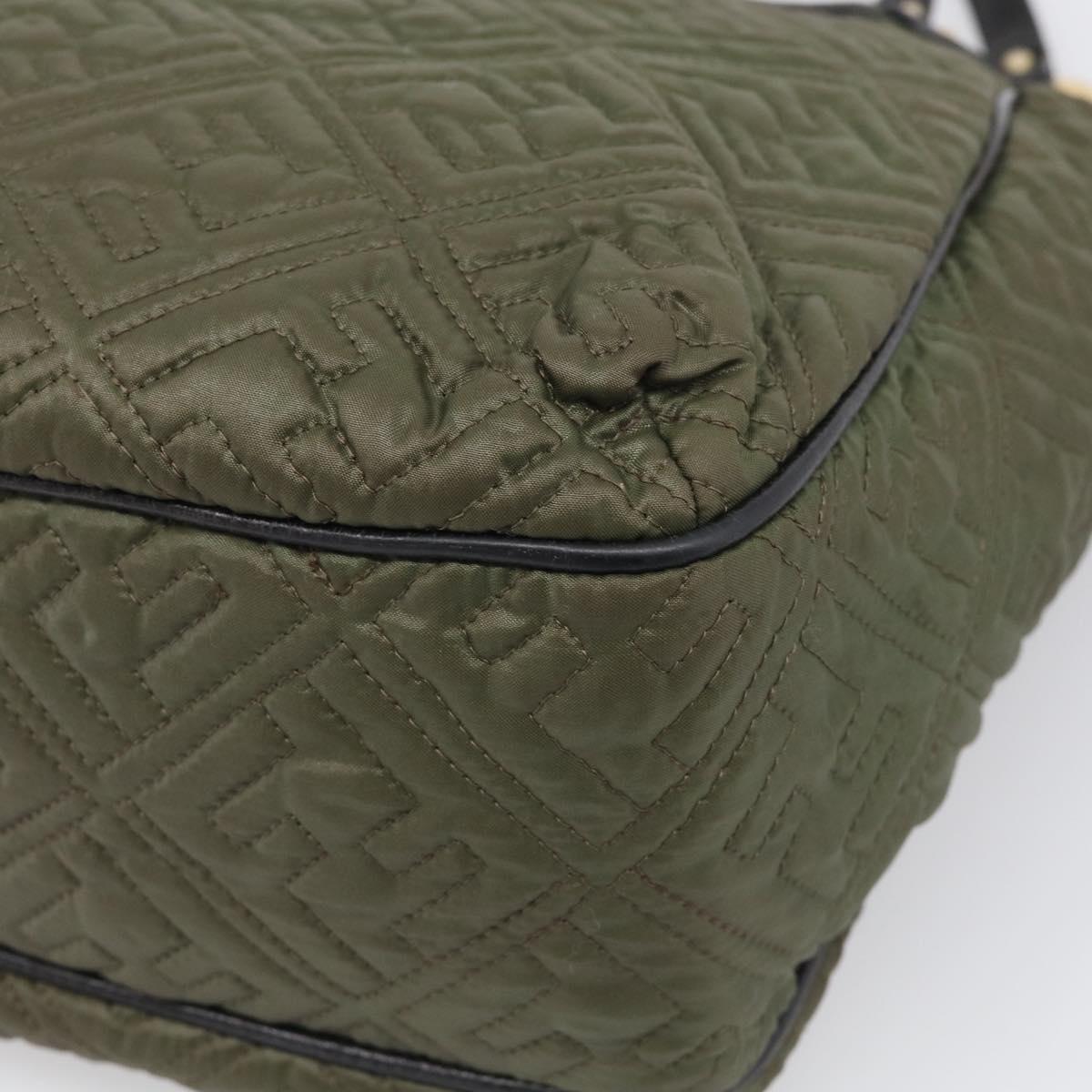 FENDI Shoulder Bag Nylon Green Gold Tone 8BH156 Auth bs37827