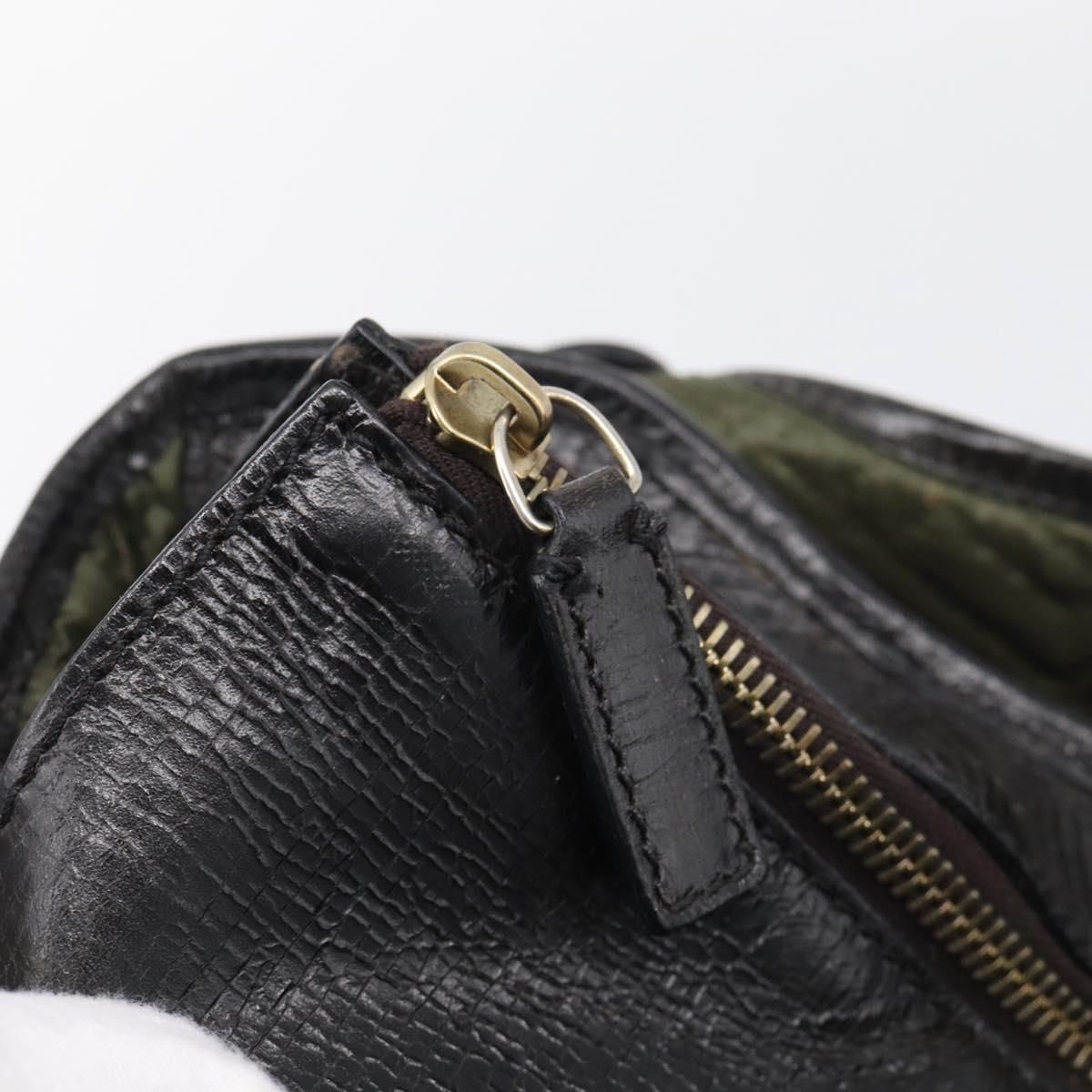 FENDI Shoulder Bag Nylon Green Gold Tone 8BH156 Auth bs37827