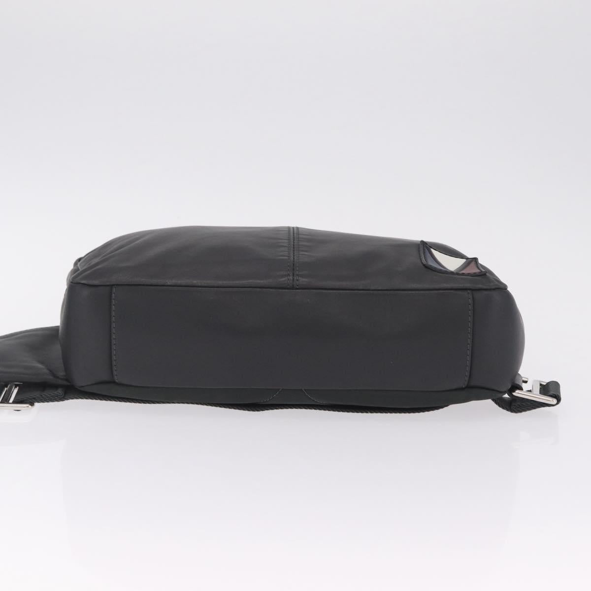LOUIS VUITTON V Line Fast Body Bag Leather Gray Silver M50445 LV Auth bs37828A