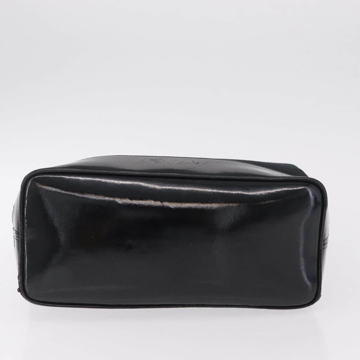 Saint Laurent Tote Bag Canvas Black Gold Tone Auth bs37831